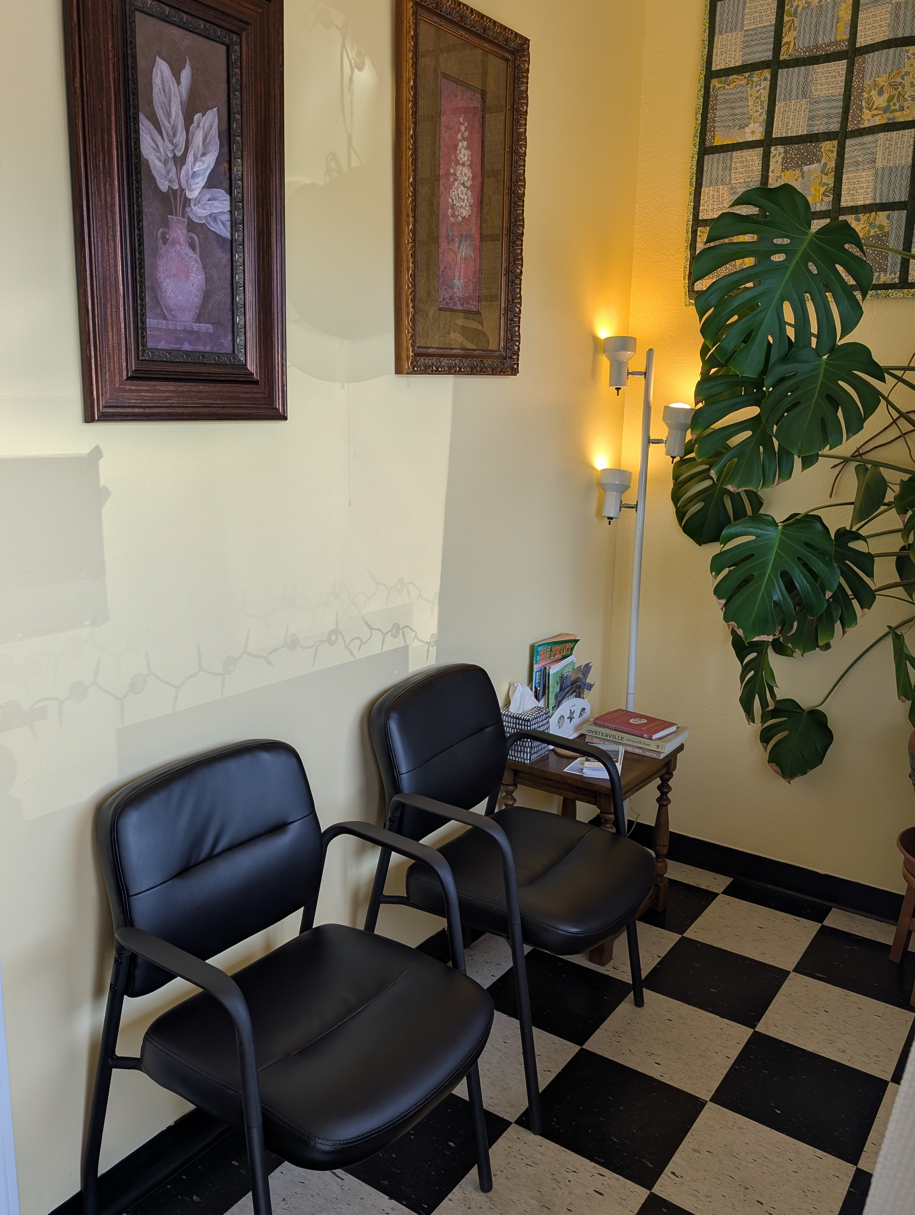 Welcoming waiting area at Hearing Aid Center, Ocean Park Washington